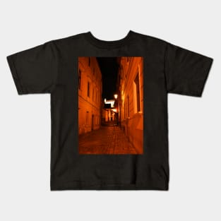 Medieval cobblestone street in Bratislava Kids T-Shirt